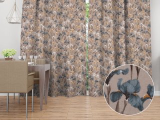 Bavlnený záves na mieru Sandra SA-637 Modro-béžovo-biele kosatce na sivobéžovom - Biante.sk Bavlnený záves na mieru Sandra SA-637 Modro-béžovo-biele kosatce na sivobéžovom - Biante.sk