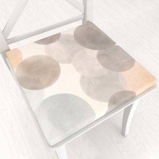 Zamatový štvorcový podsedák Tamara TMR-047 Sivo-béžové kruhy na smotanovom - 38x38x3 cm - Biante.sk