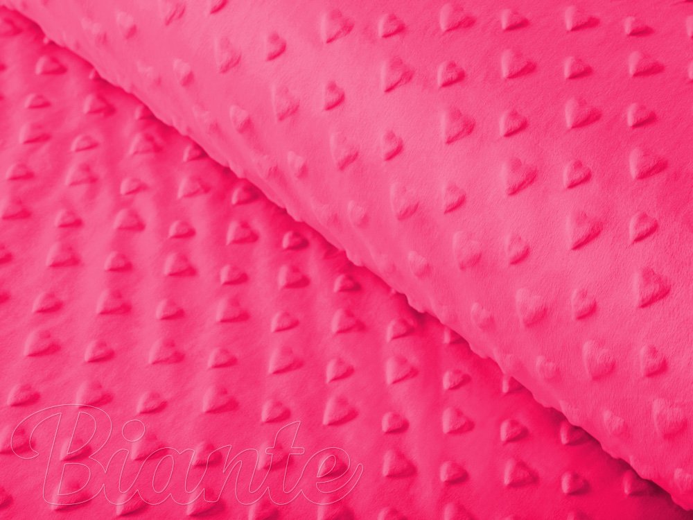 Dětská látka Minky 3D srdíčka MKS-009 Fuchsiová - šířka 150 cm - Biante.cz Dětská látka Minky 3D srdíčka MKS-009 Fuchsiová - šířka 150 cm - Biante.cz