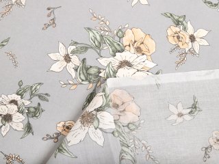 Bavlněná látka/plátno Sandra SA-465 Oranžové květy na šedém - šířka 160 cm - detail 4 - Biante.cz Bavlněná látka/plátno Sandra SA-465 Oranžové květy na šedém - šířka 160 cm - detail 4 - Biante.cz