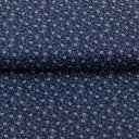Bavlnená látka/plátno Sandra SA-791 Imitácia modrotlače - Drobné kvietky na temno modrom - šírka 140 cm - detail 2 - Biante.sk