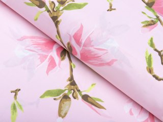 Bavlněná látka/plátno Sandra SA-233 Květy magnolie na růžovém - šířka 160 cm - Biante.cz Bavlněná látka/plátno Sandra SA-233 Květy magnolie na růžovém - šířka 160 cm - Biante.cz