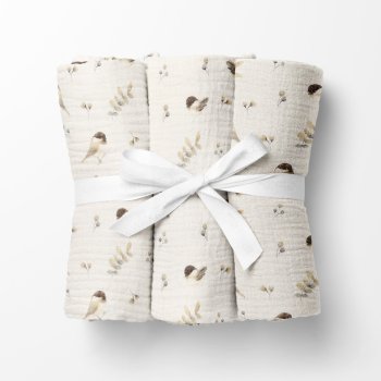 Mušelínová plena/dečka MSN-094 Sýkorky a větvičky na krémově bílém - ZVÝHODNĚNÁ SADA 3 KS - Biante.cz Mušelínová plena/dečka MSN-094 Sýkorky a větvičky na krémově bílém - ZVÝHODNĚNÁ SADA 3 KS - Biante.cz