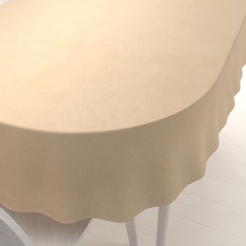 Sametový oválný ubrus Velvet Premium SVP-006 Pískově béžový - Biante.cz