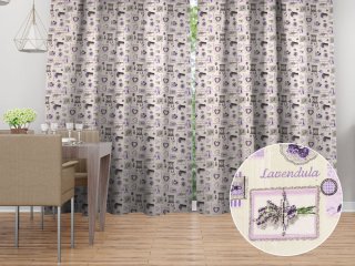 Bavlněný závěs Sandra SA-479 Levandule na krémovém - Biante.cz Bavlněný závěs Sandra SA-479 Levandule na krémovém - Biante.cz