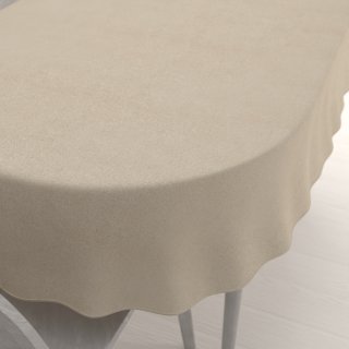 Oválný ubrus/imitace broušené kůže Alcantara ALC-007 Krémově béžový - Biante.cz