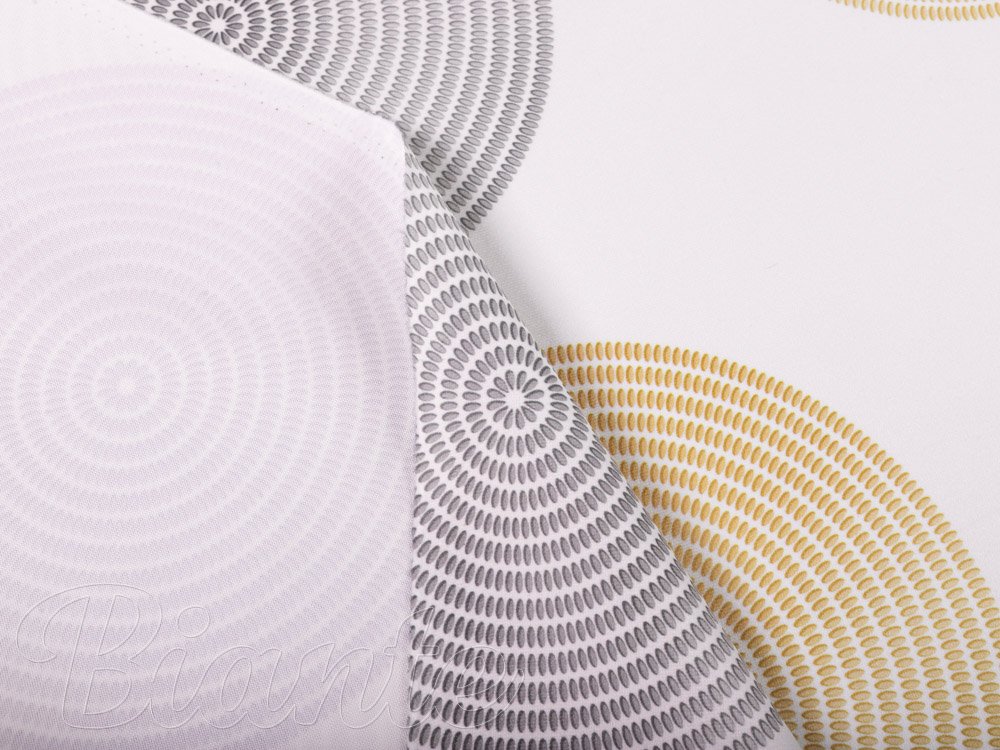 Sametová látka Tamara TMR-023 Žluté a šedé designové kruhy na smetanovém - šířka 150 cm - detail 6 - Biante.cz Sametová látka Tamara TMR-023 Žluté a šedé designové kruhy na smetanovém - šířka 150 cm - detail 6 - Biante.cz