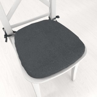 Oblý podsedák z imitácie brúsenej kože Alcantara ALC-016 Antracitovo sivý - 39x37x3 cm - Biante.sk
