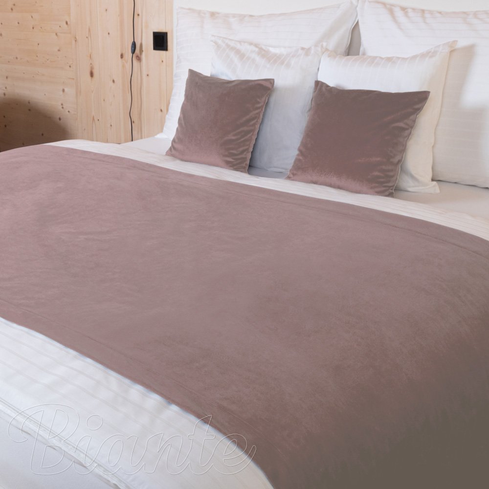 Sametový přehoz na postel Velvet Premium SVP-002 Starorůžový - detail 2 - Biante.cz