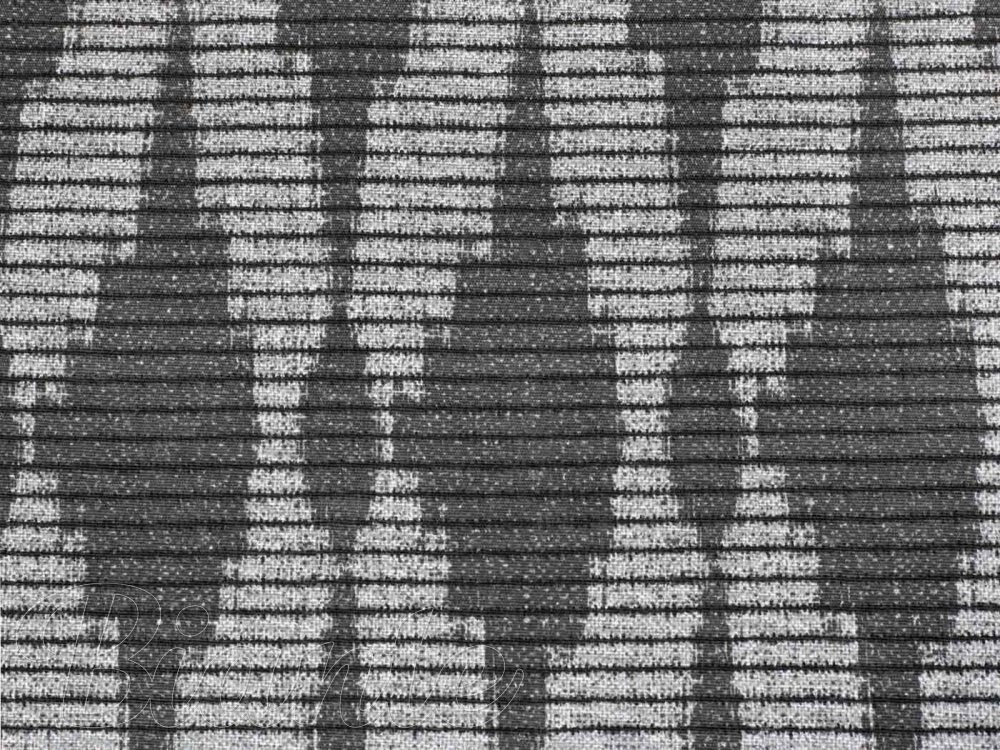 Dekorační látka Leona LN-048 Tmavě šedé obrazce a proužky - šířka 140 cm - detail 5 - Biante.cz