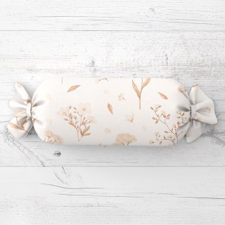 Polštář válec bonbon Sandra SA-775 Smetanovo-hnědé jarní kvítí na bílém - Biante.cz Polštář válec bonbon Sandra SA-775 Smetanovo-hnědé jarní kvítí na bílém - Biante.cz
