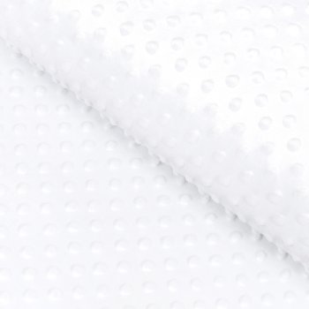 Dětská látka Minky 3D puntíky MKP-033 Sněhově bílá - šířka 150 cm