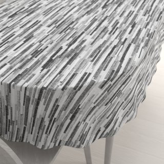 Dekorační oválný ubrus Leona LN-175 Šedo-černé proužky - Biante.cz