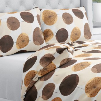 Bavlnené posteľné obliečky Sandra SA-488 Hnedo-béžové designové púpavy - Biante.sk Bavlnené posteľné obliečky Sandra SA-488 Hnedo-béžové designové púpavy - Biante.sk