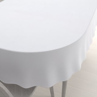 Teflonový oválný ubrus TF-068 Bílý bez vzoru - Biante.cz