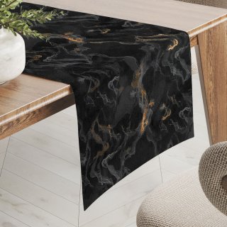 Sametový běhoun na stůl Isabela IBL-021 Zlatý/kouřový mramor na černém - Biante.cz Sametový běhoun na stůl Isabela IBL-021 Zlatý/kouřový mramor na černém - Biante.cz