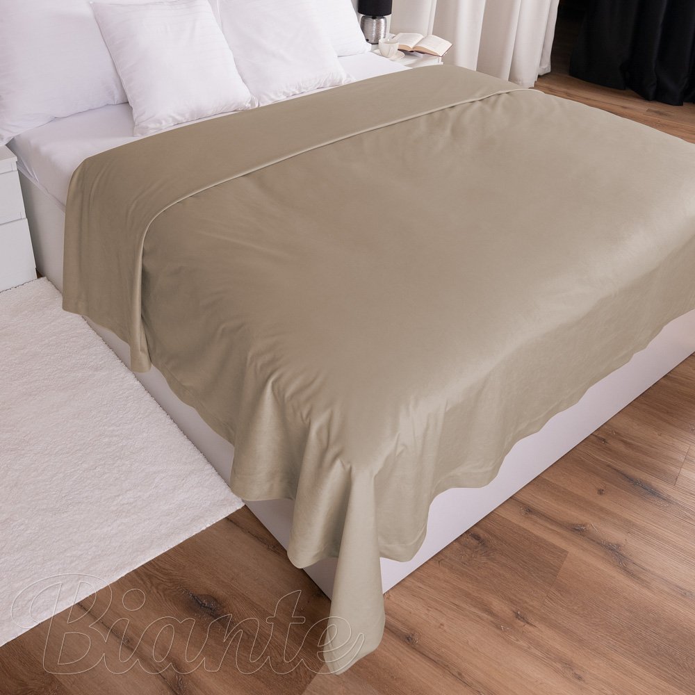 Sametový přehoz na postel Velvet Premium SVP-042 Béžovohnědý - detail 1 - Biante.cz