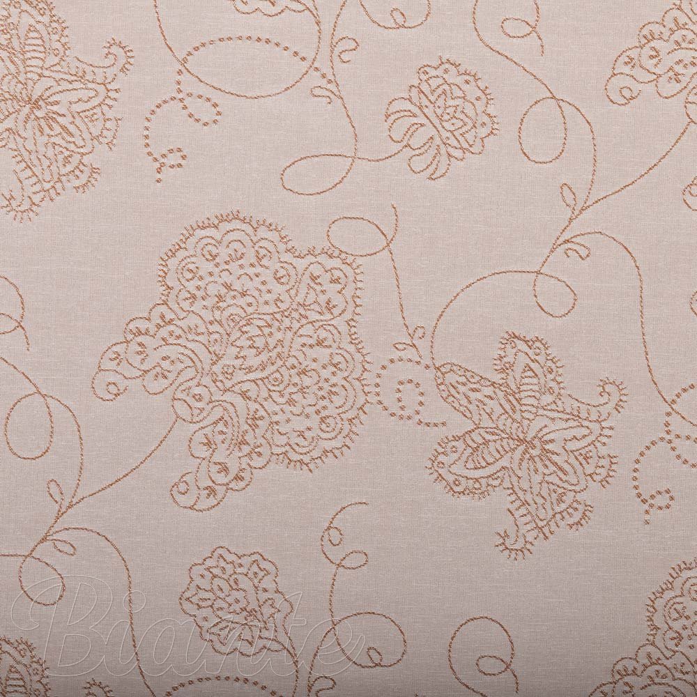 Teflonová látka na ubrusy TF-129 Hnědé květované ornamenty na šedobéžovém - šířka 180 cm - detail 7 - Biante.cz