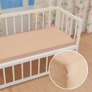 Detské froté napínacie prestieradlo do postieľky FR-033 Béžové - Biante.sk