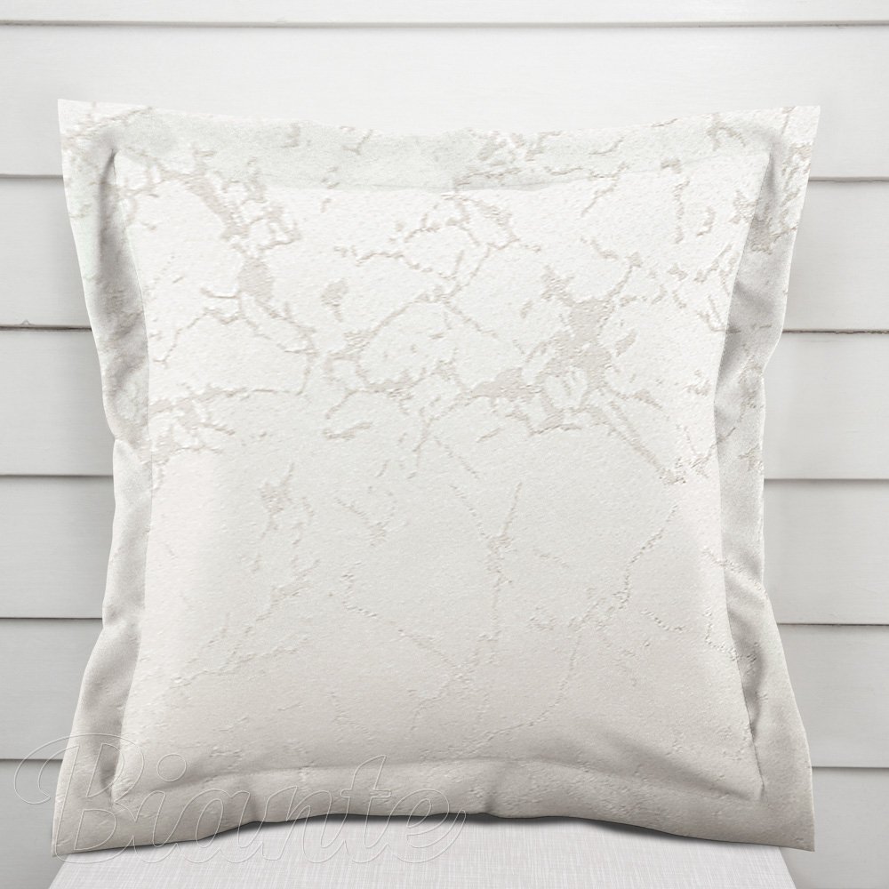 Dekorační povlak na polštář s lemem Parma PM-116 Stříbrný mramor na krémovém - Biante.cz