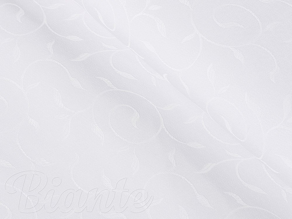 Teflonová látka na ubrusy TF-011 Pnoucí lístky - studená bílá - šířka 160 cm - Biante.cz