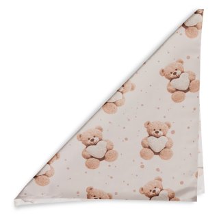 Detská bavlnená šatka Sandra SA-721 Medvedíky so srdiečkami na púdrovo ružovom - detail 1 - Biante.sk