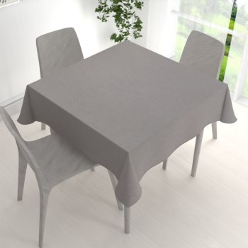 Velký dekorační čtvercový ubrus BKR-503 Šedý režný - detail 1 - Biante.cz Velký dekorační čtvercový ubrus BKR-503 Šedý režný - detail 1 - Biante.cz