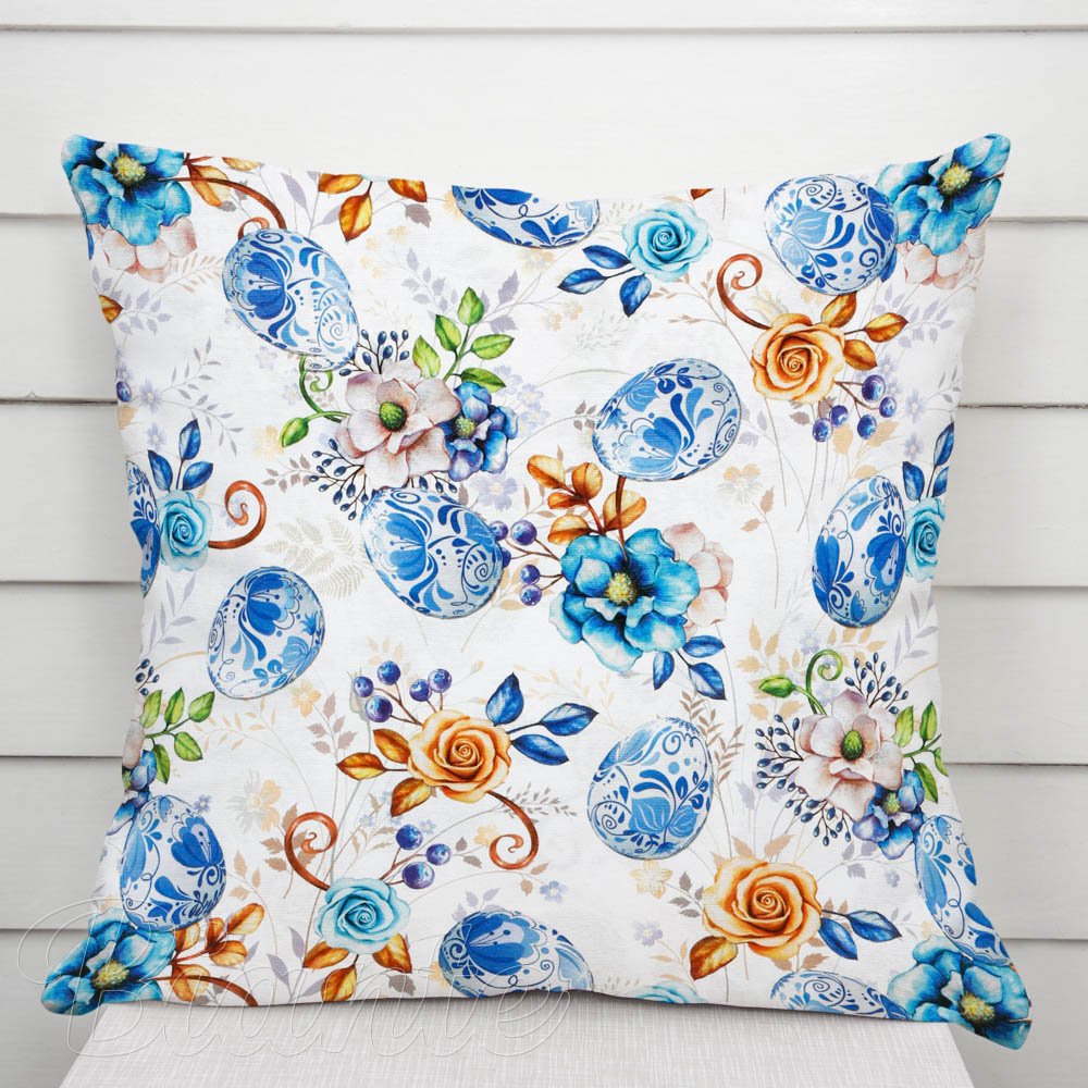 Dekorační povlak na polštář Leona LN-114 Modré kraslice - Biante.cz