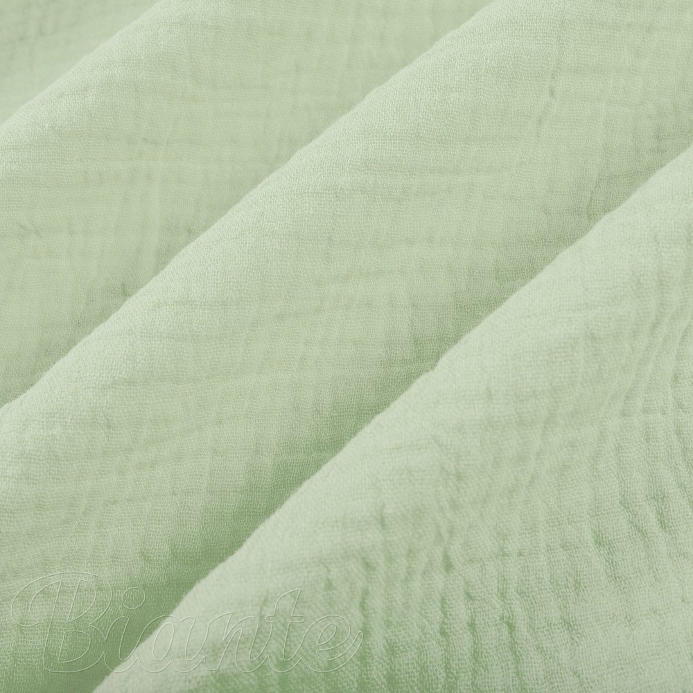 Mušelín dvojitá gázovina MSN-067 Pastelově pistáciová - metráž šířka 140 cm - detail 7 - Biante.cz