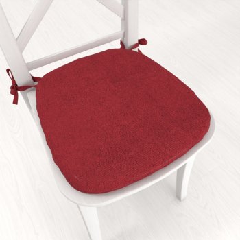 Oblý podsedák z imitace broušené kůže Alcantara ALC-018 Vínově červený - 39x37x3 cm - Biante.cz