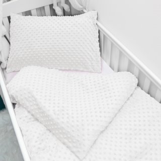 Dětské povlečení do postýlky Minky 3D puntíky MKP-016 Krémově bílé - Biante.cz