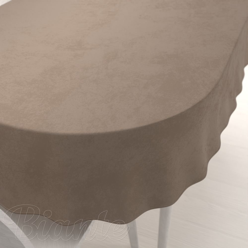 Velký sametový oválný ubrus Velvet Premium SVP-005 Světle hnědý - Biante.cz