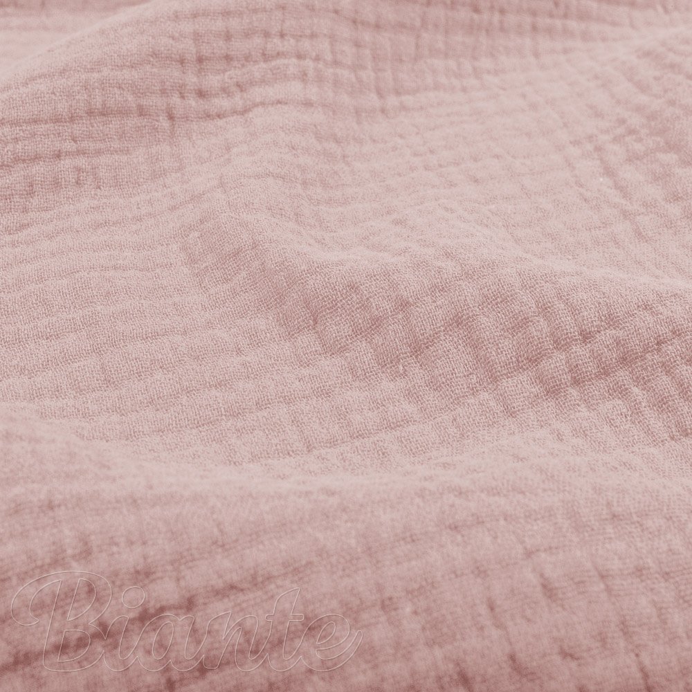 Mušelín dvojitá gázovina MSN-072 Pastelově starorůžová - metráž šířka 140 cm - detail 1 - Biante.cz