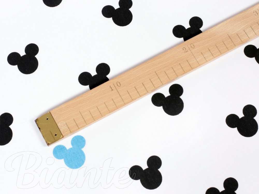 Dětská bavlněná látka/plátno Sandra SA-079 Černé a modré myšky Mickey - šířka 160 cm - detail 2 - Biante.cz
