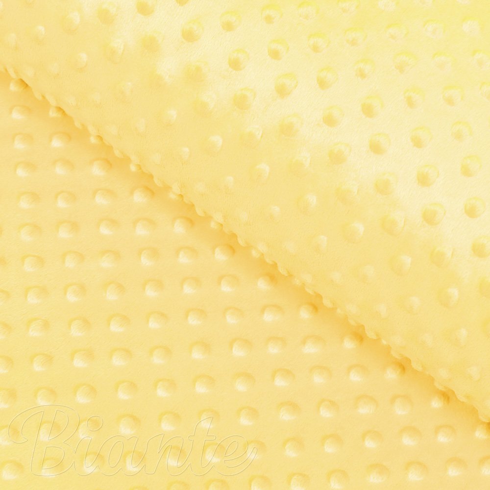 Dětská látka Minky 3D puntíky MKP-021 Citrónově žlutá - šířka 150 cm - Biante.cz