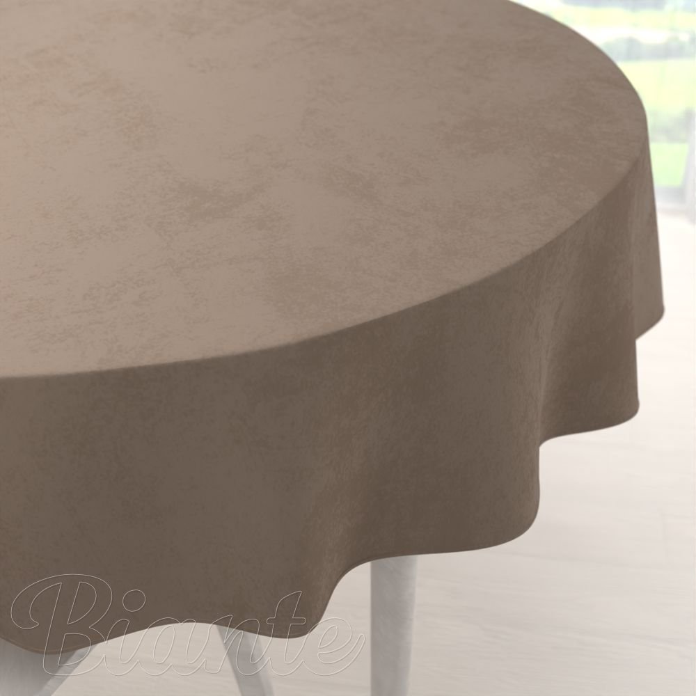 Velký sametový kulatý ubrus Velvet Premium SVP-005 Světle hnědý - Biante.cz