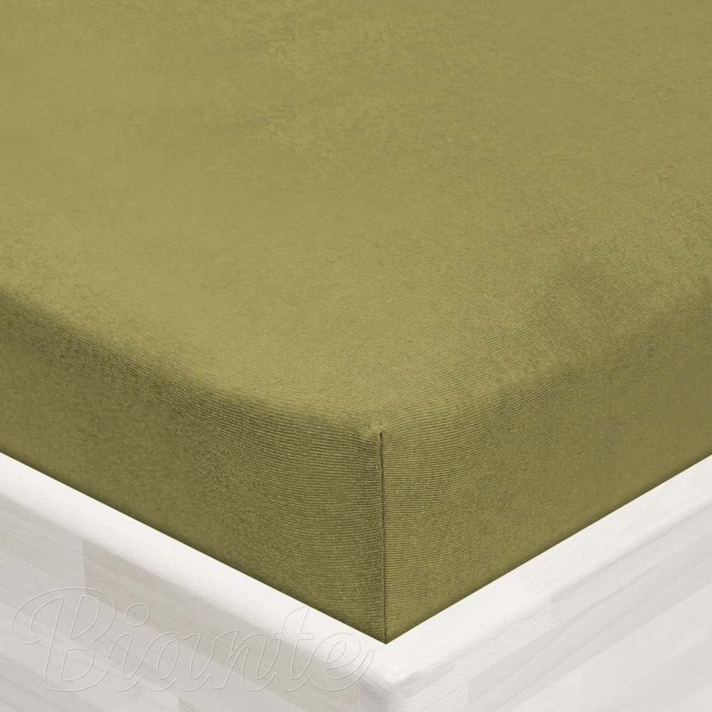 Dětské jersey napínací prostěradlo do postýlky JR-020 Olivové - detail 1 - Biante.cz
