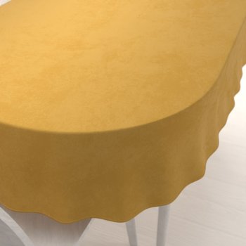 Sametový oválný ubrus Velvet Premium SVP-009 Hořčicový - Biante.cz
