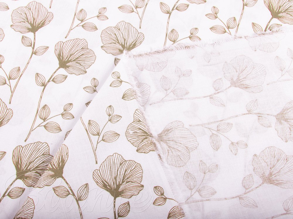 Bavlněná látka/plátno Sandra SA-252 Béžové polní kvítí - šířka 140 cm - detail 3 - Biante.cz