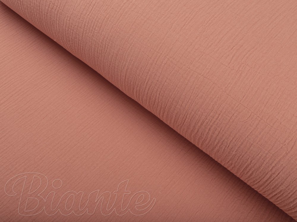 Mušelín dvojitá gázovina MSN-033 Tmavá pastelovo lososová - metráž šírka 140 cm - detail 4 - Biante.sk Mušelín dvojitá gázovina MSN-033 Tmavá pastelovo lososová - metráž šírka 140 cm - detail 4 - Biante.sk