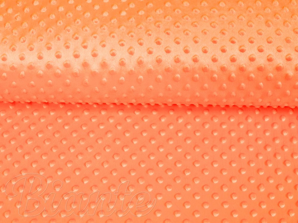 Dětská látka Minky 3D puntíky MKP-022 Oranžová - šířka 150 cm - detail 4 - Biante.cz Dětská látka Minky 3D puntíky MKP-022 Oranžová - šířka 150 cm - detail 4 - Biante.cz