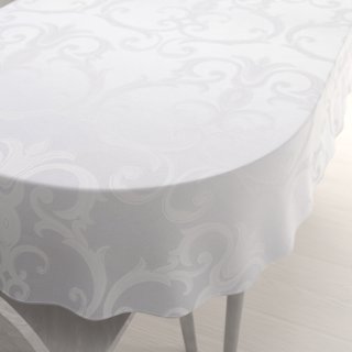 Dekorační oválný ubrus Monako PM-125 Velký zámecký vzor bílý - Biante.cz Dekorační oválný ubrus Monako PM-125 Velký zámecký vzor bílý - Biante.cz