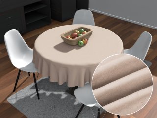 Kulatý ubrus/imitace broušené kůže Alcantara ALC-009 Béžový - Biante.cz Kulatý ubrus/imitace broušené kůže Alcantara ALC-009 Béžový - Biante.cz