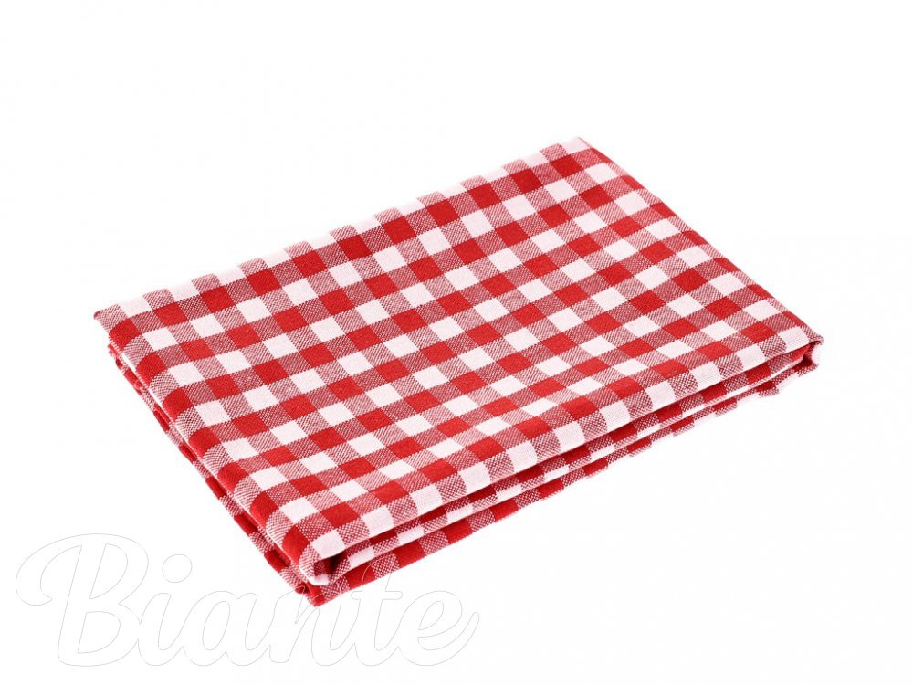 Kuchyňská bavlněná utěrka Olivia OL-008 Červeno-bílá kostka malá