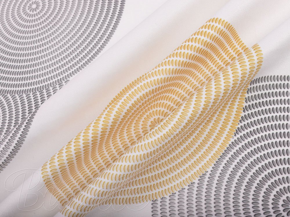 Sametová látka Tamara TMR-023 Žluté a šedé designové kruhy na smetanovém - šířka 150 cm - detail 4 - Biante.cz Sametová látka Tamara TMR-023 Žluté a šedé designové kruhy na smetanovém - šířka 150 cm - detail 4 - Biante.cz