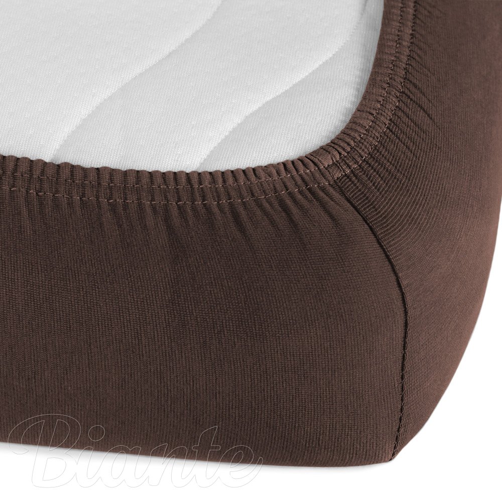 Dětské jersey napínací prostěradlo do postýlky JR-026 Čokoládově hnědé - detail 2 - Biante.cz
