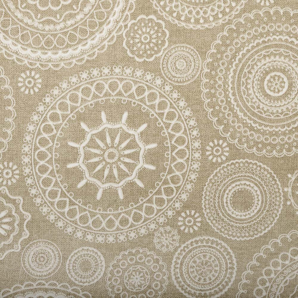 Dekorační látka Leona LN-170 Bílé mandaly na režném - šířka 140 cm a 280 cm - detail 5 - Biante.cz