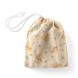 Bavlnený vak/vrecko na prezuvky Sandra SA-730 Medvedíky a včielky na svetlo žltom - Biante.sk