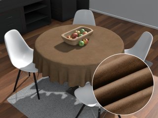 Okrúhly obrus/imitácia brúsenej kože Alcantara ALC-015 Svetlo hnedý - Biante.sk Okrúhly obrus/imitácia brúsenej kože Alcantara ALC-015 Svetlo hnedý - Biante.sk