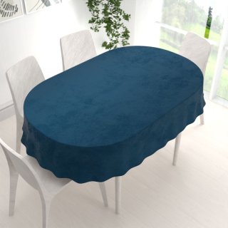 Sametový oválný ubrus Velvet Premium SVP-028 Petrolejově modrý - detail 1 - Biante.cz